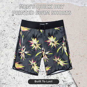 Shorts de bain décontractés pour hommes à taille basse, séchage rapide, avec cordon de serrage, imprimés en usine, coupe carrée, style boxer - Product Image 2