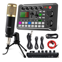 Ensemble d'équipements de podcast, kit de carte son pour diffusion en direct, avec table de mixage DJ, microphone pour PC, smartphone, diffusion en direct