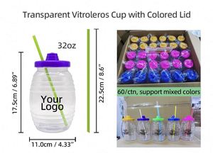 Customized 32 oz Plastic Bucket Drink Cup, Mexico's Vivolero Cup with Straw and Lid for All Kinds of Party and Sports Activities - Product Image 2
