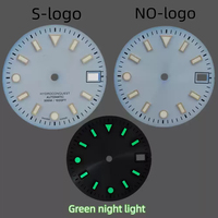 Nuovo Arrivo Cassa Orologio 28.5mm in Acciaio Inossidabile Leggera Impermeabile con Quadrante Opaco Verde Luminoso Parti Mod Meccaniche