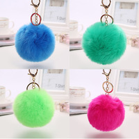 Pom Fur Ball Keychains Pompom Puff Heart avec Balls Bulk Faux Fluffy Furry Fluff Furball Real Poms Rainbow Puffballs Keychain