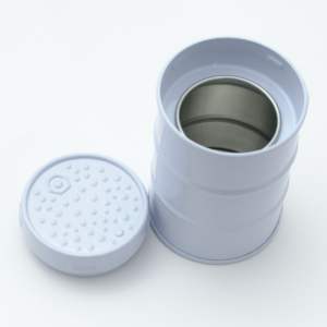 Factory Custom Oil <b>Drum</b> Shaped Medical Gas Tin <b>Box</b> with Custom Color and Size - Product Image 1