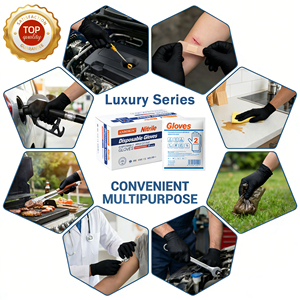 Gants d'examen en nitrile noir emballés individuellement, jetables, sans latex, pour usage médical, alimentaire, beauté, <span class=keywords><strong>tatouage</strong></span>, manucure - Product Image 5