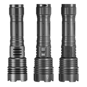 ไฟฉาย XHP70 ความสว่างสูง LED ชาร์จไฟได้ พอร์ต Type C USB ตัวเรือนอลูมิเนียมอัลลอยด์ สวิตช์คู่ ใช้งานกลางแจ้งแบบยุทธวิธี - Product Image 2