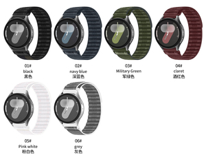 Nouveau 20/22mm Nylon Tressé Smart Watch Strap pour Samsung Galaxy Watch 7/6/5/4 Classic Sport <span class=keywords><strong>Bracelet</strong></span> 40/44mm Watch Band Charm - Product Image 2