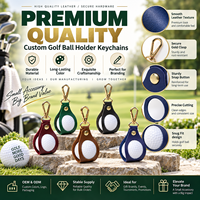 Porte-clés et porte-balles de golf en cuir premium avec fermoir sécurisé en or, logo personnalisé, clip de ceinture pour sac de golf, accessoires de tournoi, cadeau