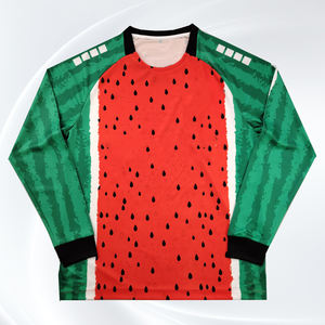 Maglie da calcio a maniche lunghe personalizzate vendute all'ingrosso. Abbigliamento sportivo da calcio palestinese. Maglie da calcio palestiniane. - Product Image 5