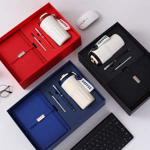 IStapromo Gifts Customized Logo High-End Journal Leather Paper Covers Eco-Friendly <b>Pen</b> Refill <b>Notepad</b> Thermos Cup Gift Set - Product Image 5