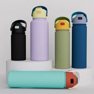 Custom logo Double Wall Camping Vacuum Flask 12oz 18oz 22oz 24oz 32oz 40oz Insulated Stainless Steel Water <b>Bottle</b> with Straw - Product Image 2