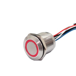 Interrupteurs à bouton-poussoir LED à gradation annulaire FILN 19 mm 12 V pour panneau pour couleur RVB - Product Image 1