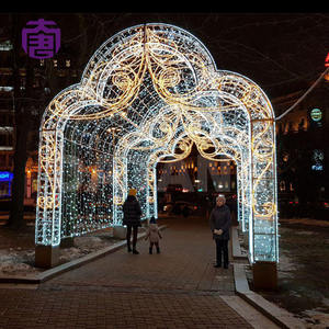 Illuminated <b>Arch</b> Tunnel <b>Christmas</b> <b>Lights</b> Ip65 Aluminum Alloy For Outdoor Garden Pathway Festival Entrance Winter Holiday - Product Image 4
