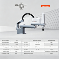 Robot SCARA de 4 Ejes MOKA MB10SC-600 con Caja de Cambios PLC, Carga Útil de 5-10 kg, Alcance de 600 mm, Accionamiento Servoeléctrico para Manipulación y Ensamblaje