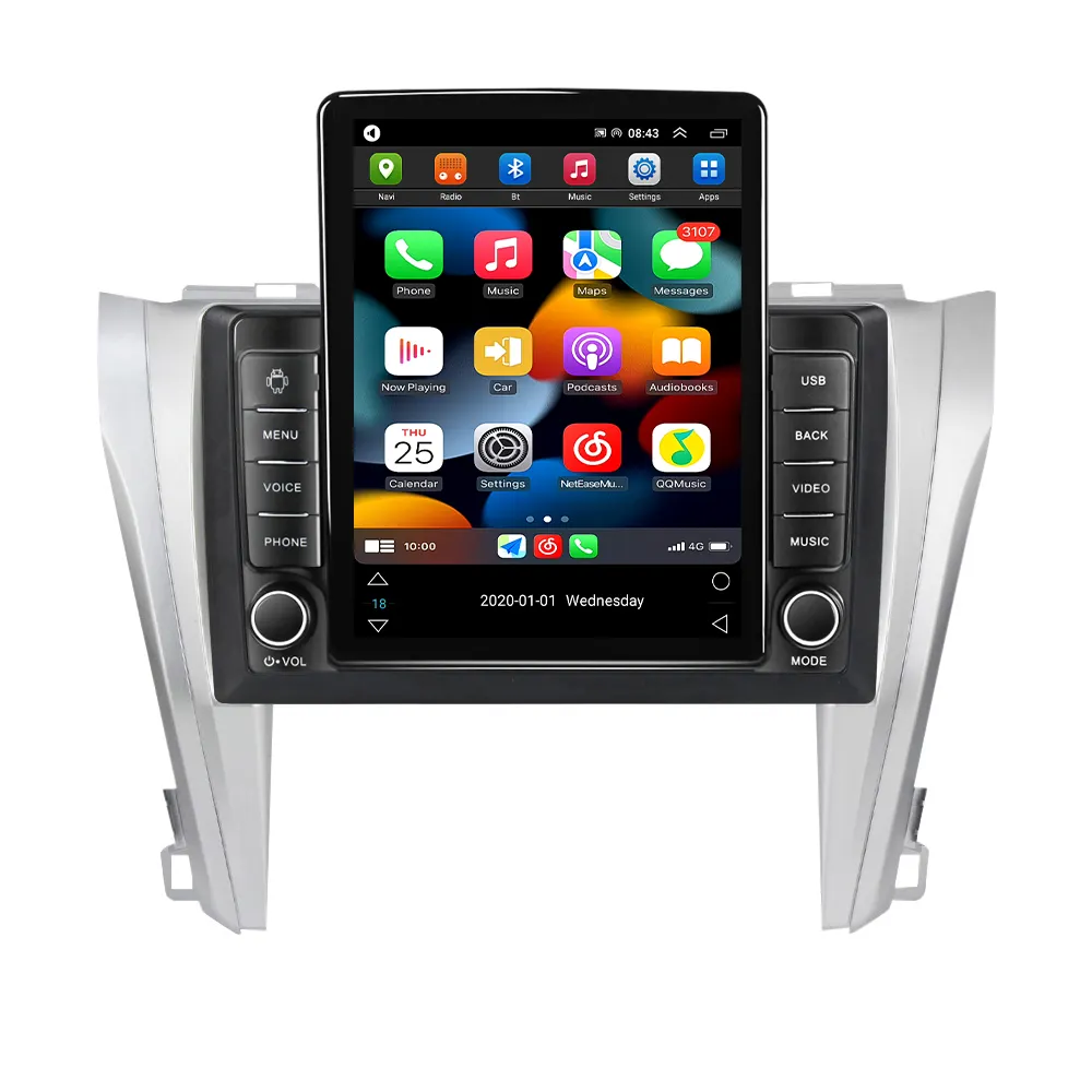 Pemutar Multimedia Mobil Android Vertikal Tesla, untuk Toyota Camry 7 XV 50 55 2015-2017 Sistem Video Mobil WIFI + BT + 4G LTE