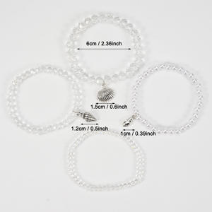 Fashion Jewelry Beaded <b>Bracelets</b> With <b>Shell</b> Charm Multi Layer Elastic Unisex Gift Made In China - Product Image 3