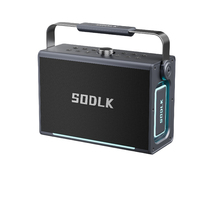 Mesin Karaoke SODLK S1117 200W Speaker Portabel Tahan Air IPX6 dengan 2 Mikrofon Nirkabel Mendukung TWS/Kartu TF/USB/AUX/Live