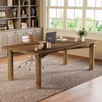 Bureau de direction Tribesigns en bois massif de 62,99 pouces, grand bureau d'ordinateur brun pour la maison, le bureau ou la salle d'étude