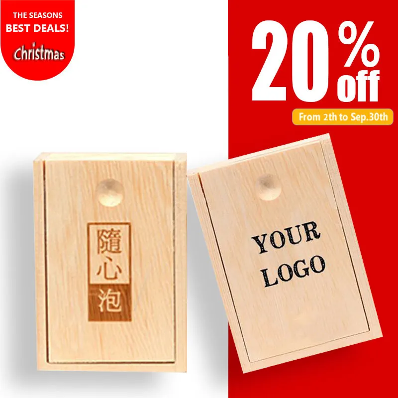 Pan billige Holzkiste benutzer definierte Größe Logo Verpackung kleinen Schiebe deckel Geschenk Holz Tee kiste