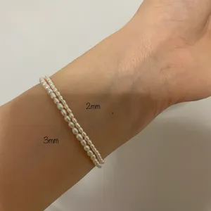 Zooying braccialetto di <span class=keywords><strong>perle</strong></span> Delicate piccolo Mini braccialetto di <span class=keywords><strong>perle</strong></span> d'acqua dolce genuino braccialetto di perline - Product Image 2