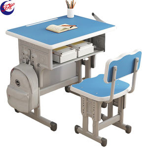 Ensemble Bureau et Chaise d'Étudiant Réglable en Métal pour Utilisation à l'École et au Salon Tables et Chaises Scolaires - Product Image 1