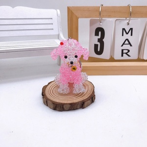 Porte-clés artisanal délicat pour filles, accessoires de voiture, porte-monnaie pour enfants, cadeau d'anniversaire, breloque de sac à main pour femmes, mignon porte-clés grand caniche - Product Image 3