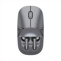 Souris sans fil double mode avec étui de chargement, écouteurs intégrés, récepteur Bluetooth USB, accessoire portable pour ordinateur