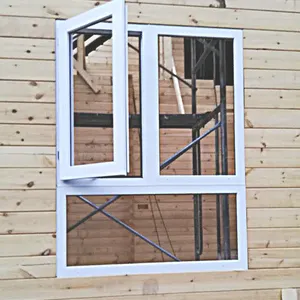 Double Glazed PVC Window UPVC Casement Windows Hurricane Impact Glass Windows