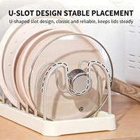 Égouttoir à vaisselle en plastique PP, organisateur de couvercles et d'assiettes, avec plateau de drainage amovible, support de rangement pour comptoir de cuisine
