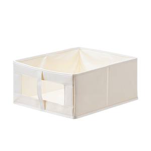 Caja de almacenamiento de tela rectangular con ventana de visualización, organizador de armario de gran capacidad para ropa, pantalones, cesta de almacenamiento plegable - Product Image 3