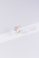 Bague en perle d'eau douce rose blanche