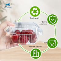 Boîtes alimentaires rectangulaires jetables en plastique PET transparent recyclable, emballage blister avec couvercle