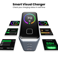 Chargeur rapide TOMMOX 70W GaN avec protection OTP/OVP pour ordinateur portable, tablette et usage domestique - Chargeur mural numérique