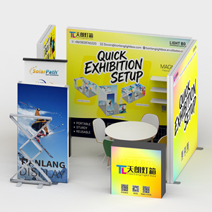 บูธแสดงสินค้าแบบพับได้ 3 นาที ไม่ต้องประกอบ อุปกรณ์จัดแสดงสินค้าแบบพกพา ระบบจัดแสดงสินค้าแบบโมดูลาร์ ร้านค้าแบบป๊อปอัพ - Product Image 1