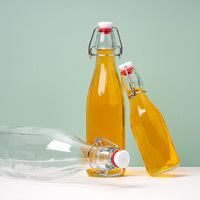 Bouteille en verre hermétique à couvercle basculant de 1L pour limonade fermentée et boissons gazeuses – Emballage en gros