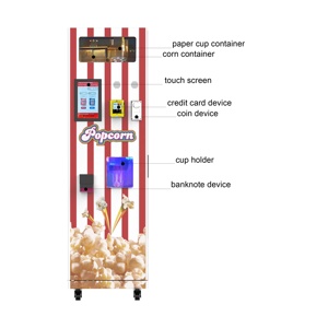 Máquina expendedora automática de palomitas de maíz infladas con aire, para cine, con monedero, para palomitas de maíz con caramelo - Product Image 4
