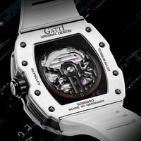 Montre automatique mécanique pour homme Bonest Gatti, en fibre de carbone blanche, boîtier en titane, verre saphir, luminescente, montre sport BG9909