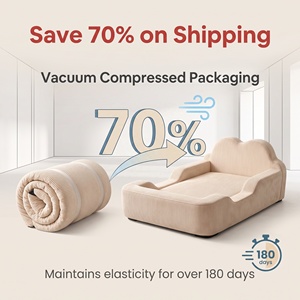 Canapé-lit pliable d'intérieur en <span class=keywords><strong>velours</strong></span> côtelé et fausse fourrure, sans structure, en mousse, pour chambre à coucher et salon – Design et prix en promotion - Product Image 4