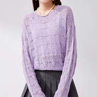 Pull en laine personnalisé pour femme, col rond, tricot d'automne, vêtement de mode, tenue décontractée pour tous les jours