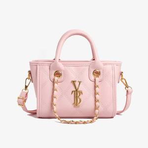 Fashionable Durable Foldable Lady's PU Handbag with Geometric Patterns Chains Zipper Closure for Daily Use Model 2526 - Product Image 6