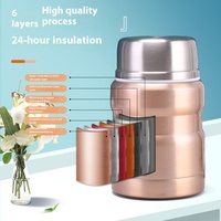 Vente en gros 304 acier inoxydable Mini couleur haute valeur bécher braisé boîte à lunch isolée sous vide pour la bouillie artefacts paresseux