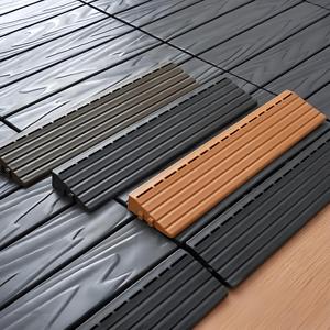 Baldosas de Plástico PP para Exteriores con Relieve de Grano Diagonal, Color Madera Claro, 30*30cm, para Terraza - Product Image 6