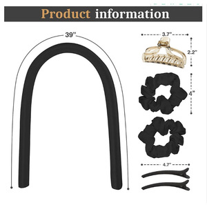 Ensemble de rouleaux à cheveux sans chaleur, finition satinée en forme de U pour femmes paresseuses, grandes boucles ondulées, aucun repassage requis - Product Image 4