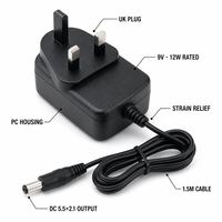 Adaptateur secteur 9V UK OEM ODM avec logo personnalisé, faible MOQ 500, vente en gros pour routeurs et fabricants d'LED