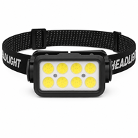 Linterna frontal LED COB con sensor K353, diadema ajustable, recargable por USB, luz roja, IPX4, para camping, senderismo, trabajo, suministro de fábrica OEM