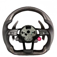 Volant en cuir et fibre de carbone personnalisé pour Volkswagen VW Golf 5 6 7 6R MK6 MK7 GTI, nouvelle version améliorée avec bouton de démarrage