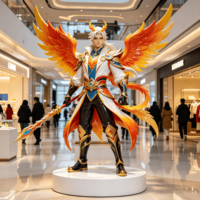 Sculptures géantes personnalisées en fibre de verre pour personnages de jeu, modèle cadeau d'entreprise étanche pour la décoration visuelle d'arcades