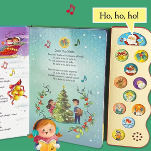 <span class=keywords><strong>Libro</strong></span> Interactivo con Sonidos Temáticos Navideños, <span class=keywords><strong>Libro</strong></span> <span class=keywords><strong>de</strong></span> Audio con Música Navideña, Tapa Dura, Encuadernación Perfecta, para Niños Pequeños y Preescolares - Product Image 1