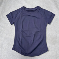 T-shirts de yoga sans couture pour femmes, coupe ajustée, légers, respirants, à manches courtes, couleur unie, séchage rapide, pour l'entraînement