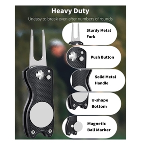 Outil de réparation de divots de golf Usa Mairun pour golfeurs, pliable, en métal, pour l'alignement du put, marqueur de balle, poignée robuste en alliage d'aluminium - Product Image 4