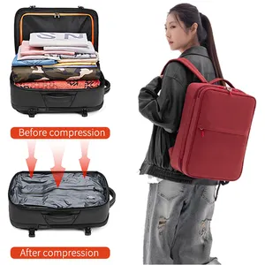 Wholesale supplier 30L Travel Tuck Pack Expandable Roll Top Backpack College Bags Fits 17 Inch Laptop, Water Resistant Carry on