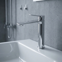 Robinet de lavabo en céramique à levier unique pour eau froide et chaude, à poser sur le comptoir, pour salle de bain